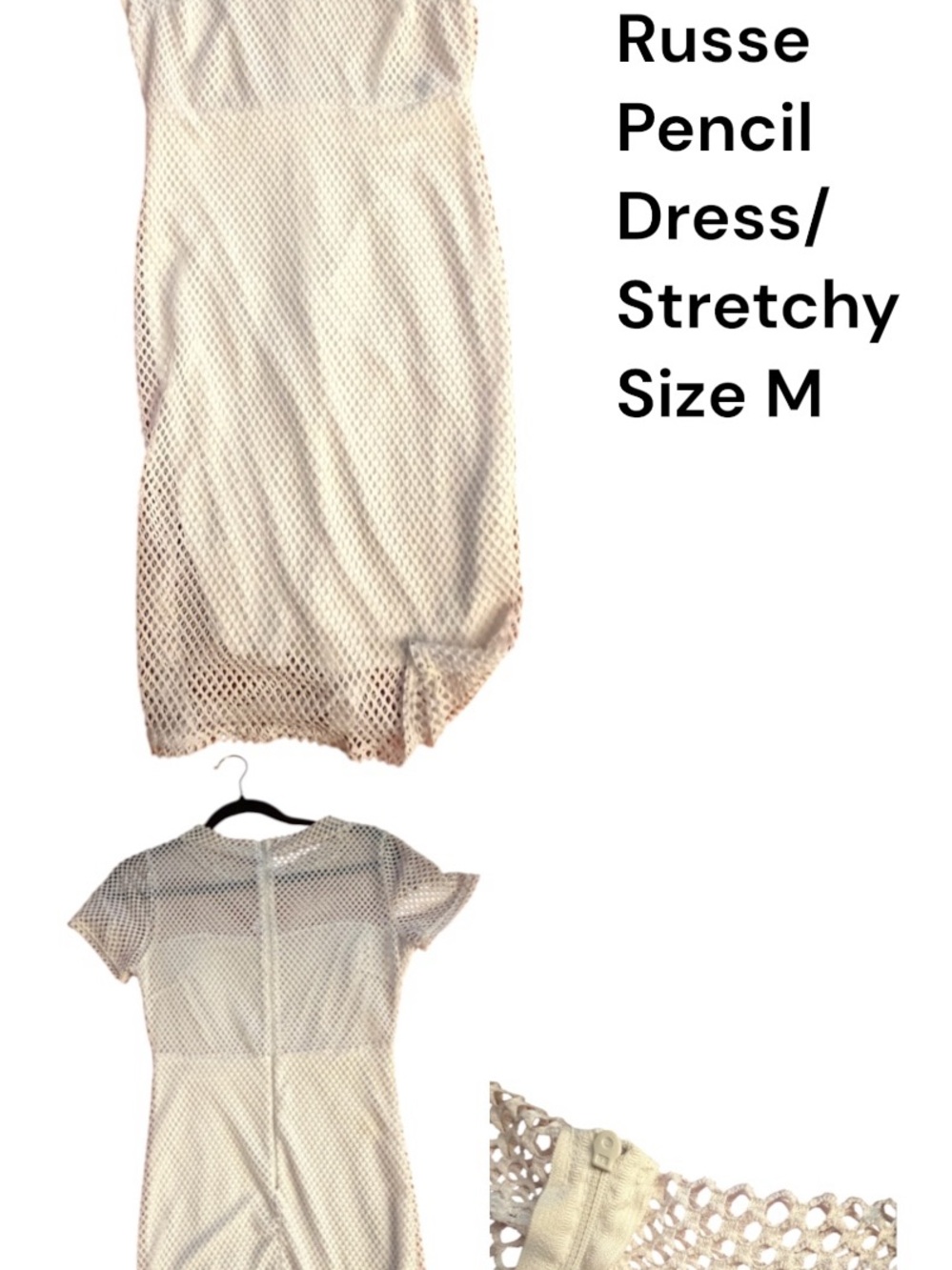 Russ Cream Mesh Midi Dress